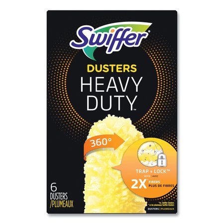 SWIFFER Heavy Duty Dusters Refill, Dust Lock Fiber, Yellow, PK6 21620BX